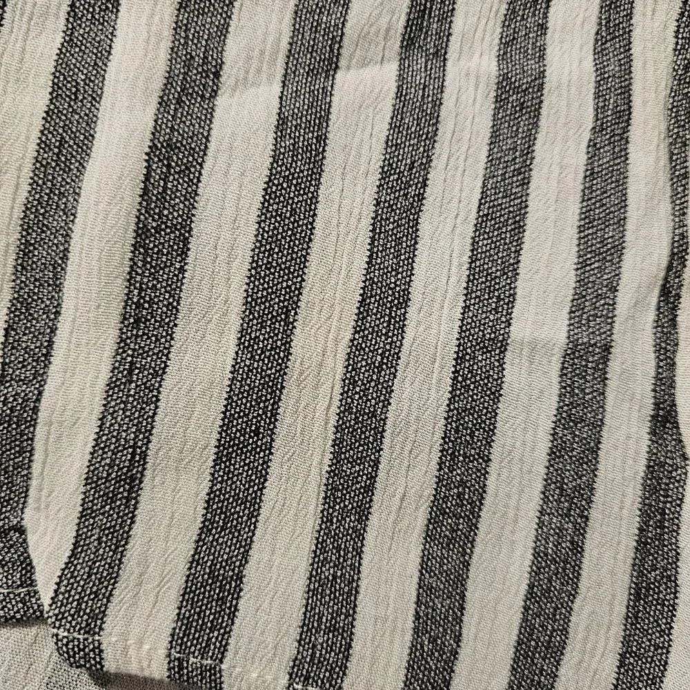 SADIE And SAGE White and Grey LooseFit Striped Boho Pants Womens Small‎